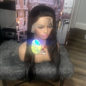Long  100% human  Lace Front Wig, 180 density